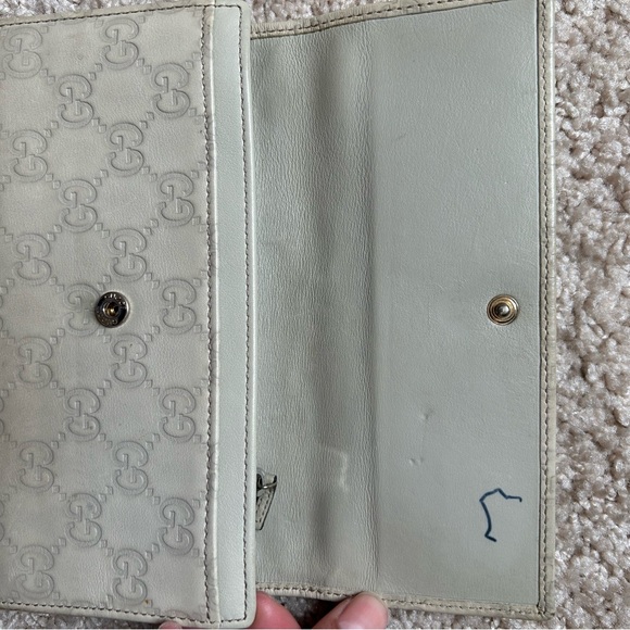 GUCCI Gucci Lovely Heart Gucci Sima Leather Long Wallet GG Pattern - Picture 3 of 6